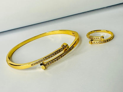 Fancy nut neel bangle with ring