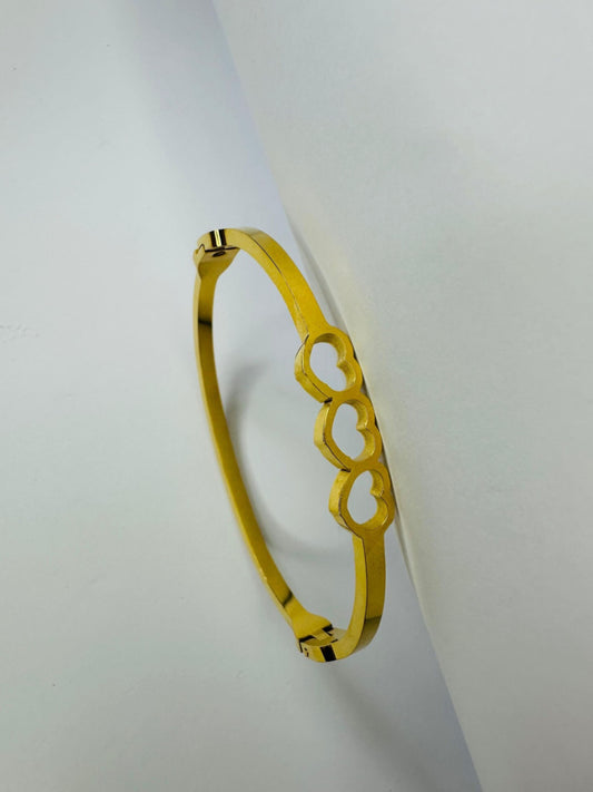 Triple holo heart bangle