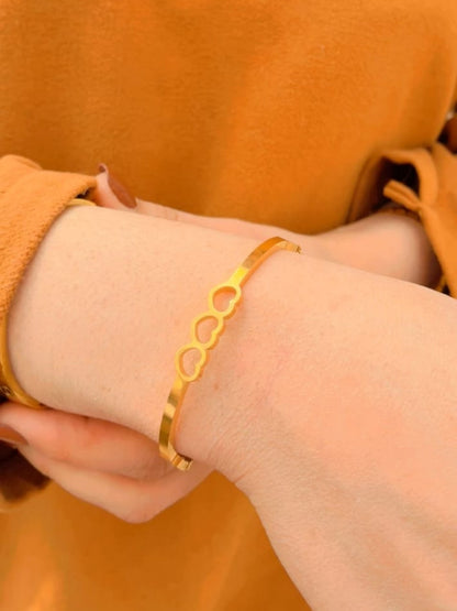 Triple holo heart bangle